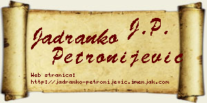 Jadranko Petronijević vizit kartica
